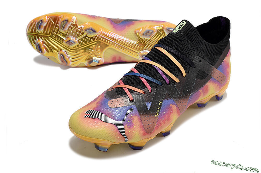 Puma Future Ultimate FG Low-Tops Football Boots - Black/Purple/Yellow 3