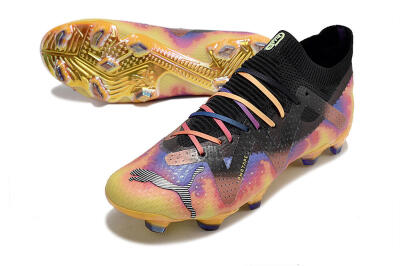 Puma Future Ultimate FG Low-Tops Football Boots - Black/Purple/Yellow
