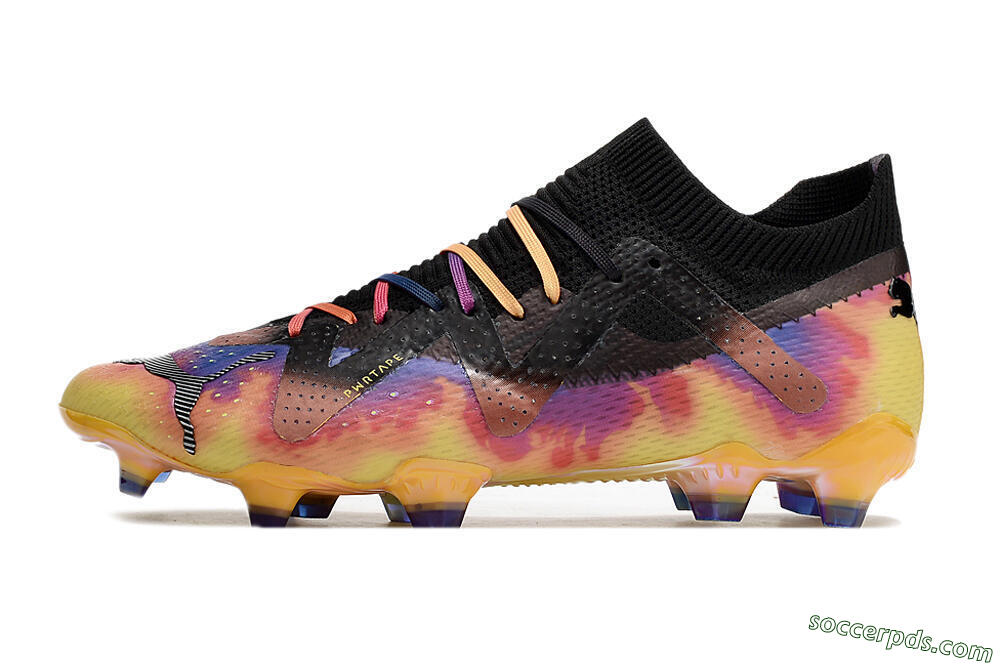Puma Future Ultimate FG Low-Tops Football Boots - Black/Purple/Yellow 2
