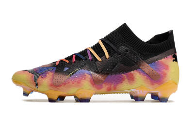 Puma Future Ultimate FG Low-Tops Football Boots - Black/Purple/Yellow