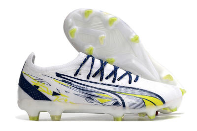 Puma Ultra Ultimate FG Low-Tops Football Boots - White/Blue/Green