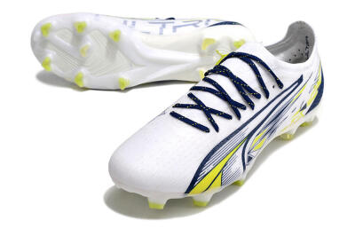 Puma Ultra Ultimate FG Low-Tops Football Boots - White/Blue/Green