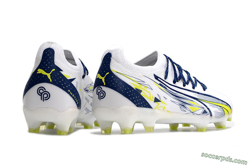 Puma Ultra Ultimate FG Low-Tops Football Boots - White/Blue/Green 6
