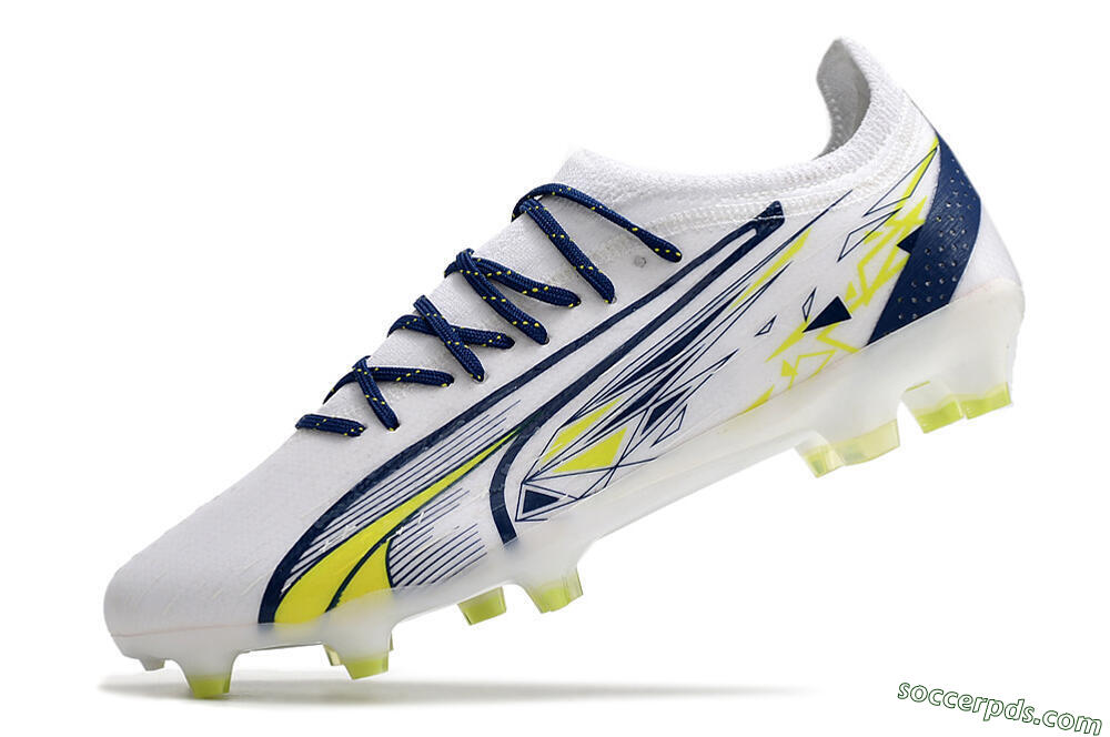 Puma Ultra Ultimate FG Low-Tops Football Boots - White/Blue/Green 5