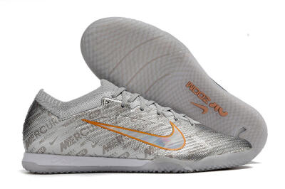 Nike Air Zoom Mercurial Vapor 15 Elite IC Low-Tops Football Shoes - Silver/Gold