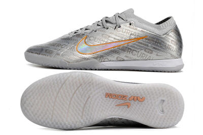 Nike Air Zoom Mercurial Vapor 15 Elite IC Low-Tops Football Shoes - Silver/Gold