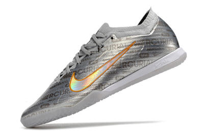 Nike Air Zoom Mercurial Vapor 15 Elite IC Low-Tops Football Shoes - Silver/Gold