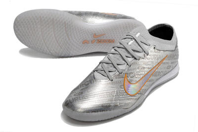 Nike Air Zoom Mercurial Vapor 15 Elite IC Low-Tops Football Shoes - Silver/Gold