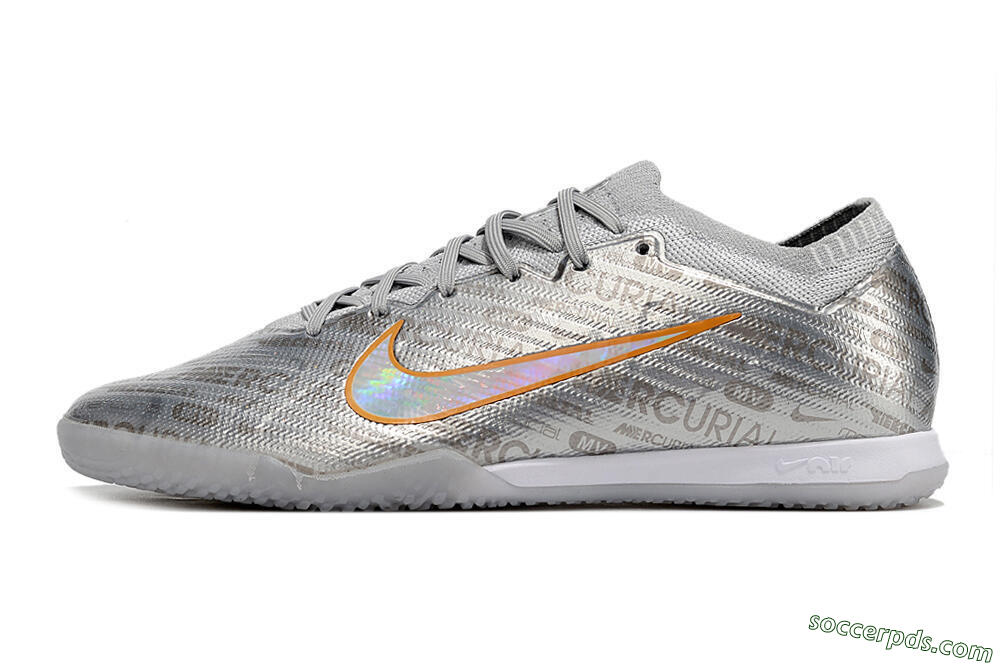 Nike Air Zoom Mercurial Vapor 15 Elite IC Low-Tops Football Shoes - Silver/Gold 2