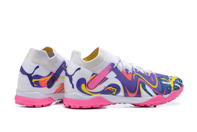 Puma Future Ultimate TF Low-Tops Football Shoes - White/Yellow/Blue/Pink