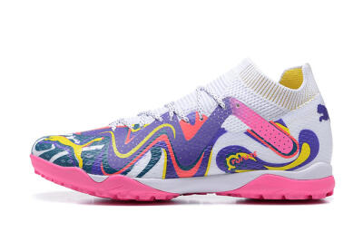 Puma Future Ultimate TF Low-Tops Football Shoes - White/Yellow/Blue/Pink