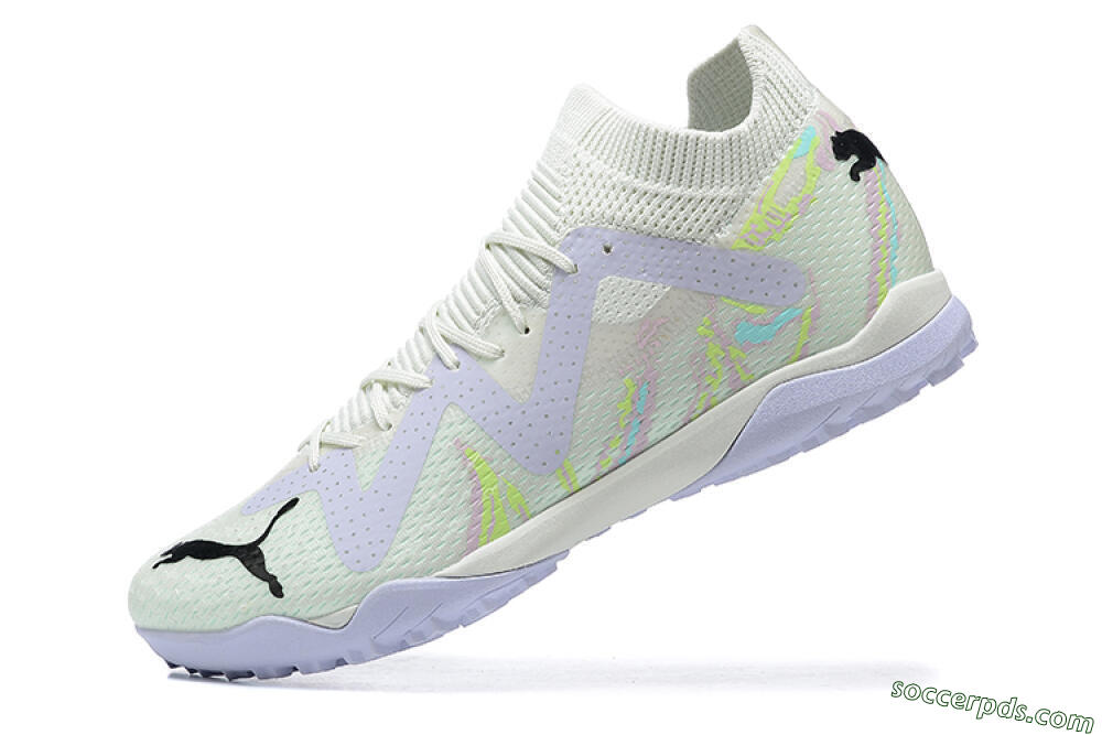 Puma Future Ultimate TF Low-Tops Football Shoes - White/Yellow/Purple/Black 7