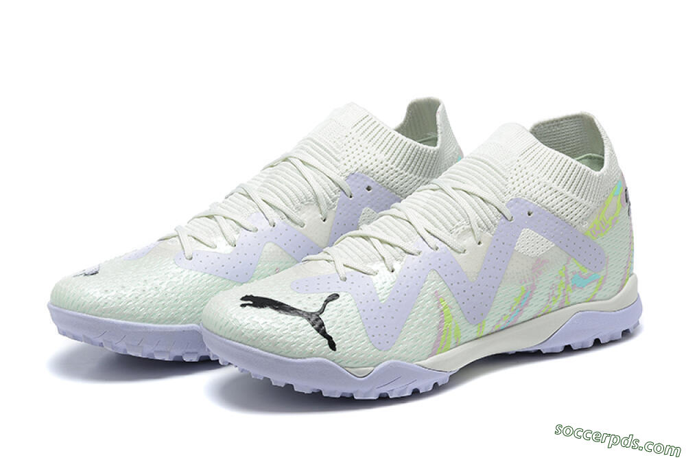 Puma Future Ultimate TF Low-Tops Football Shoes - White/Yellow/Purple/Black 9
