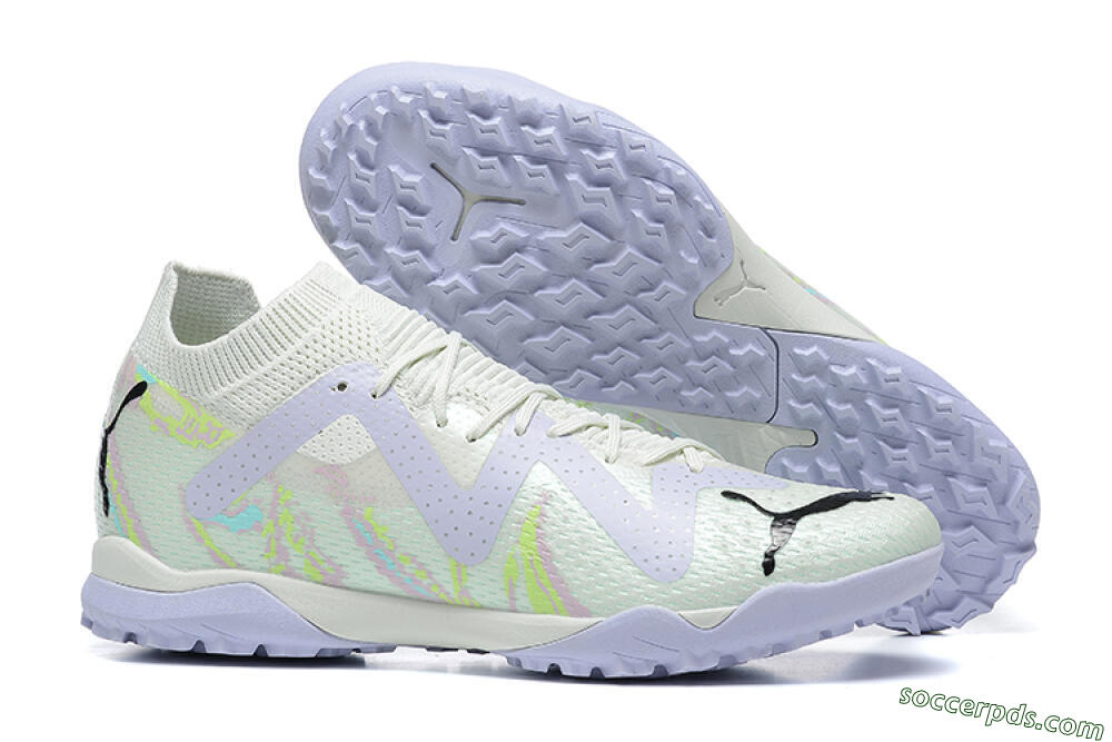 Puma Future Ultimate TF Low-Tops Football Shoes - White/Yellow/Purple/Black 1