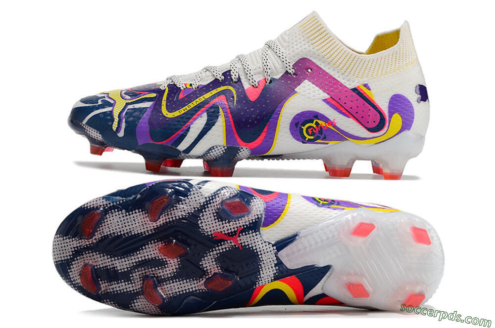 Puma Future Ultimate FG Low-Tops Football Boots - White/Rainbow 0