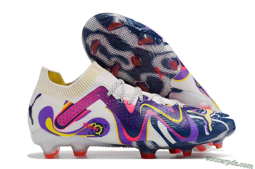 Puma Future Ultimate FG Low-Tops Football Boots - White/Rainbow 1