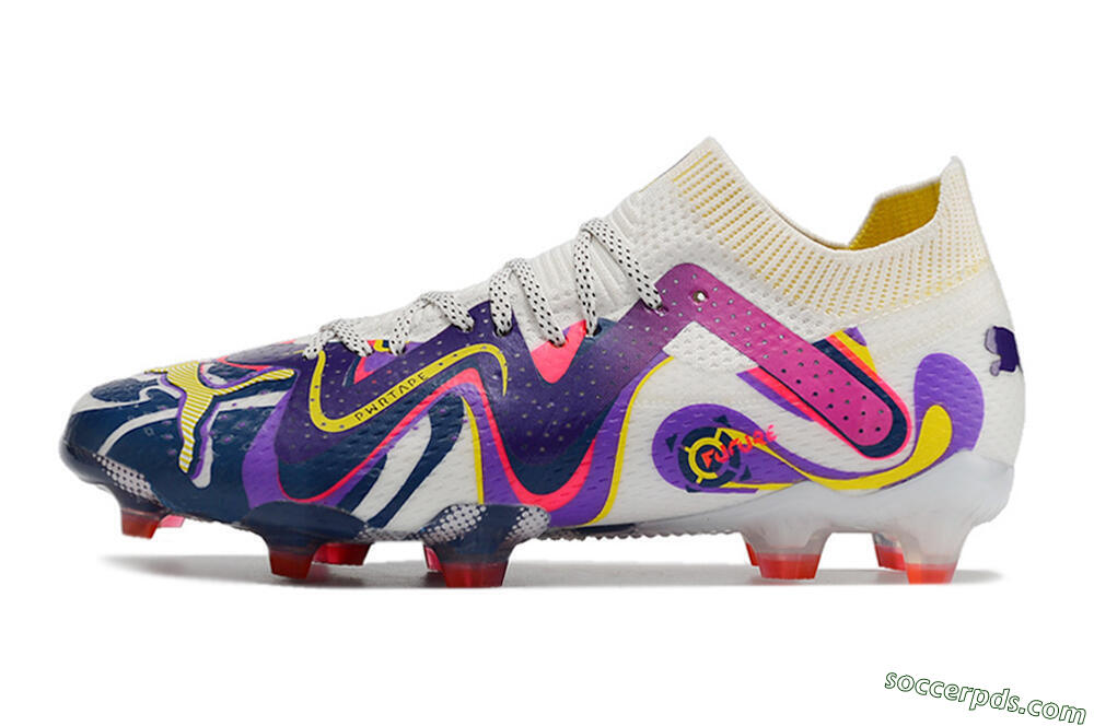 Puma Future Ultimate FG Low-Tops Football Boots - White/Rainbow 2