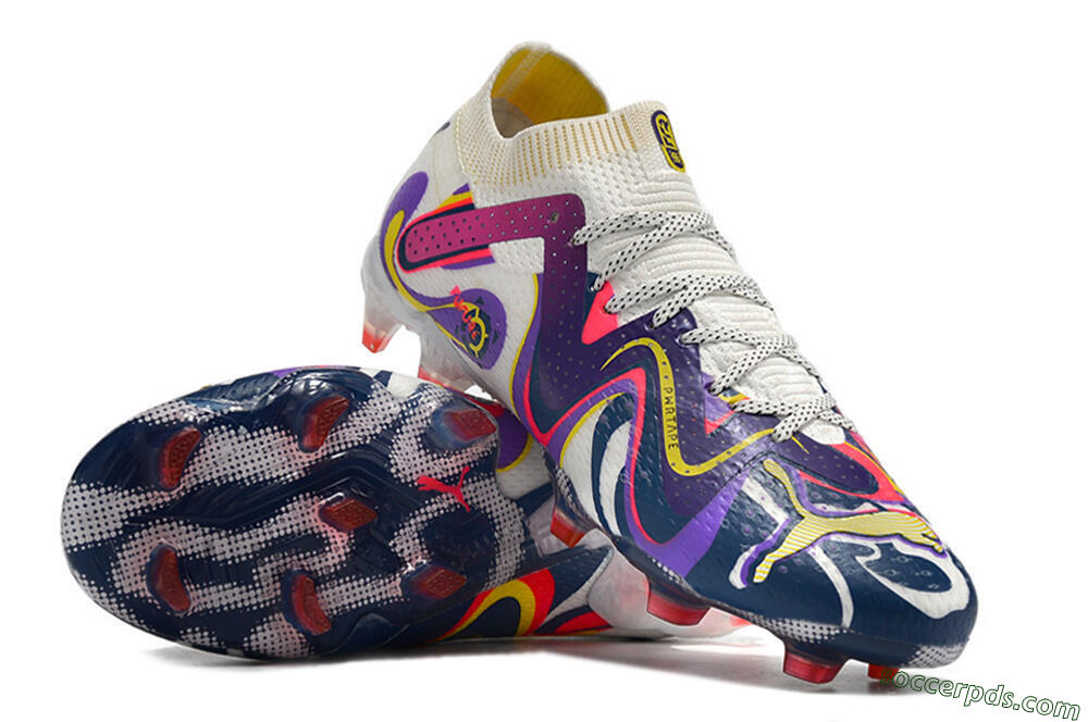 Puma Future Ultimate FG Low-Tops Football Boots - White/Rainbow 4