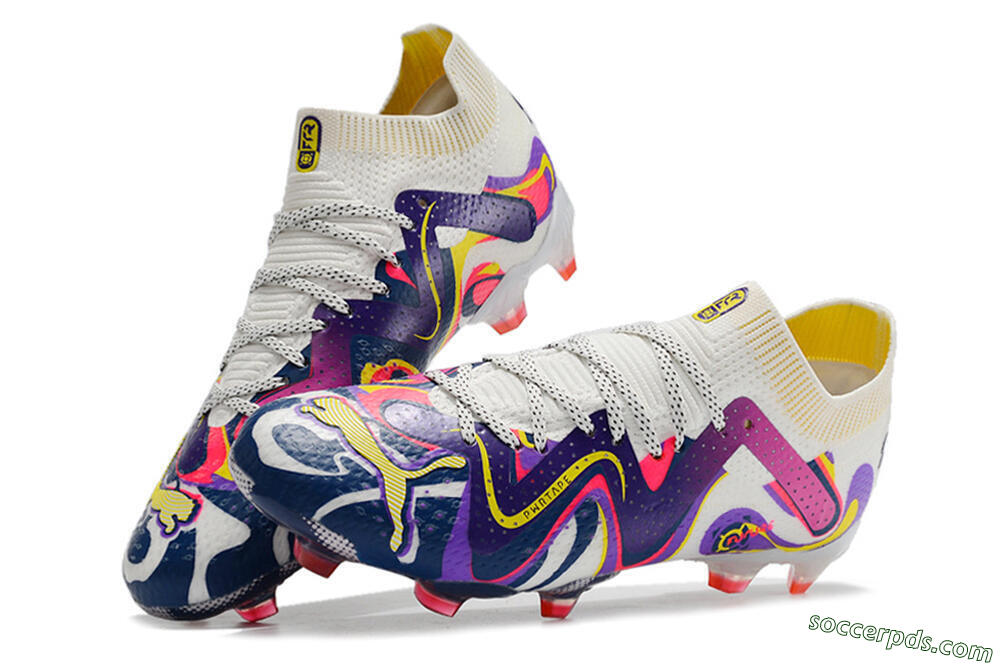 Puma Future Ultimate FG Low-Tops Football Boots - White/Rainbow 5