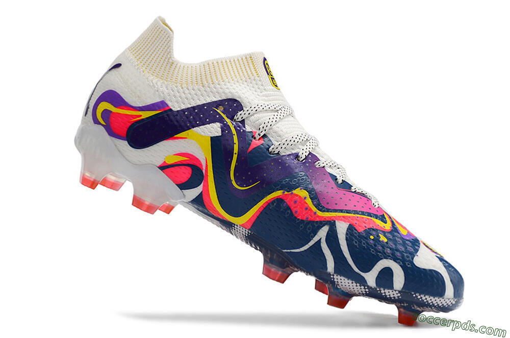 Puma Future Ultimate FG Low-Tops Football Boots - White/Rainbow 6