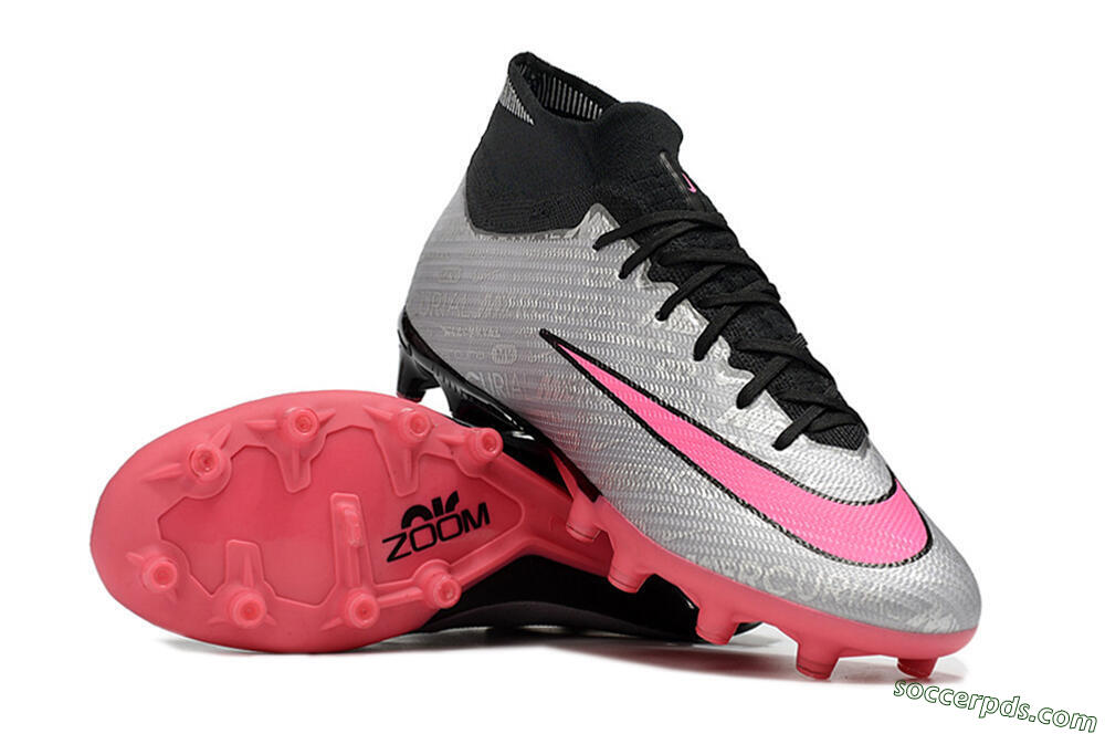 Nike Air Zoom Mercurial Superfly 9 Elite AG High-Tops Football Boots - Sliver/Pink/Black 3