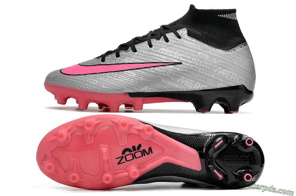 Nike Air Zoom Mercurial Superfly 9 Elite AG High-Tops Football Boots - Sliver/Pink/Black 0