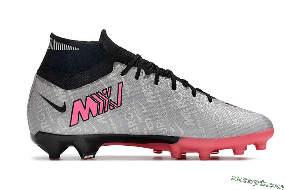 Nike Air Zoom Mercurial Superfly 9 Elite AG High-Tops Football Boots - Sliver/Pink/Black 5