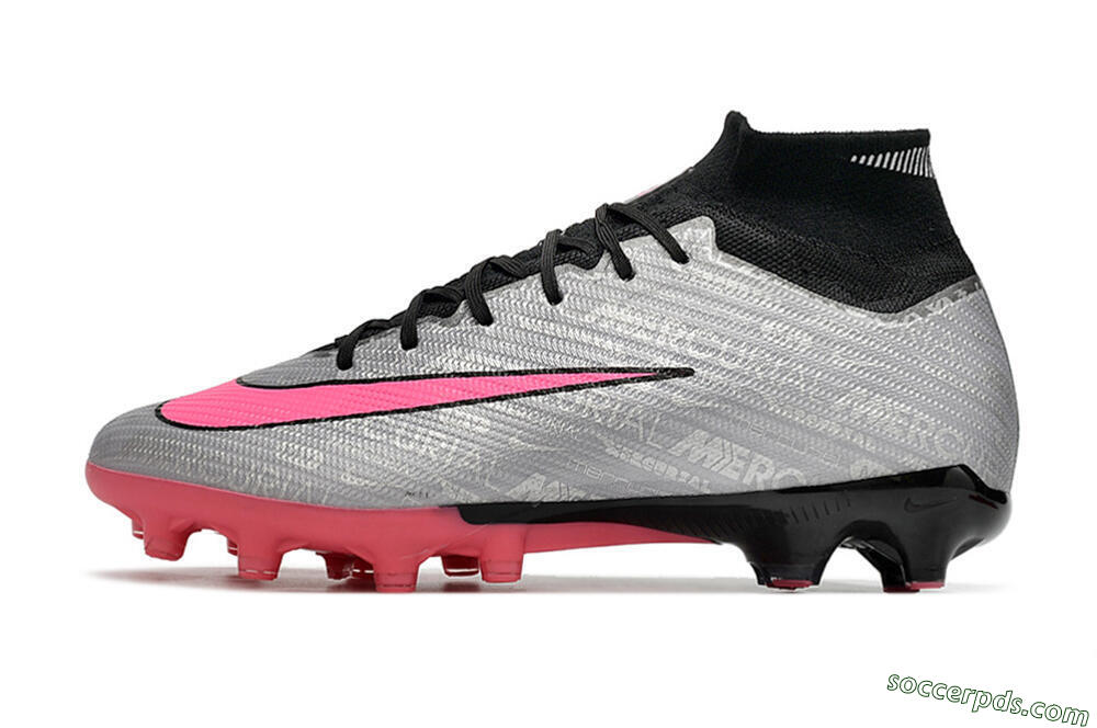 Nike Air Zoom Mercurial Superfly 9 Elite AG High-Tops Football Boots - Sliver/Pink/Black 2