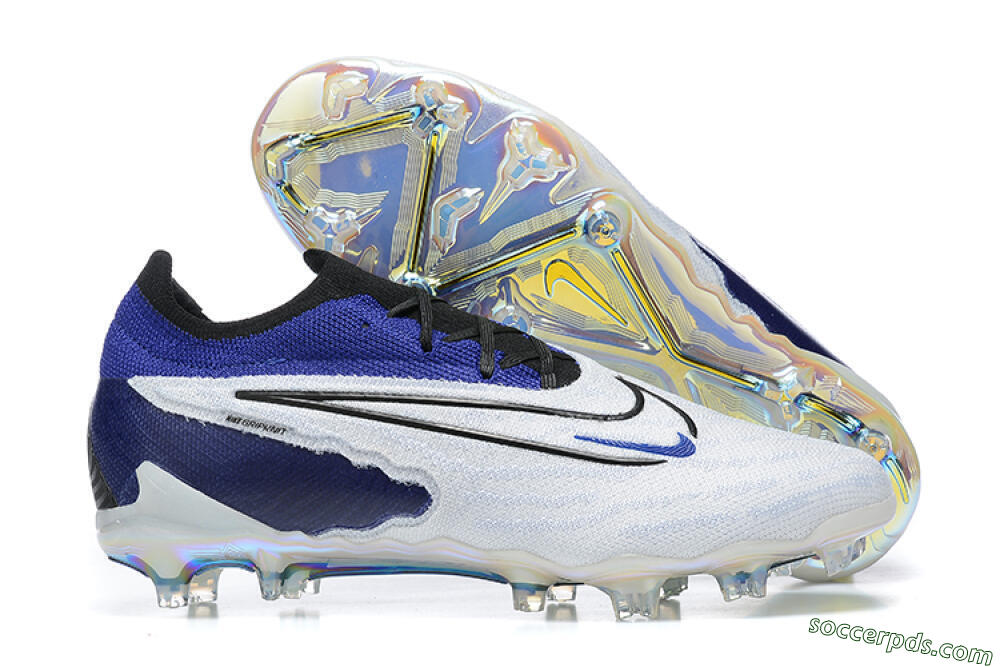 Nike Phantom GX Elite FG Low-Tops Football Boots - White/Blue/Black 1