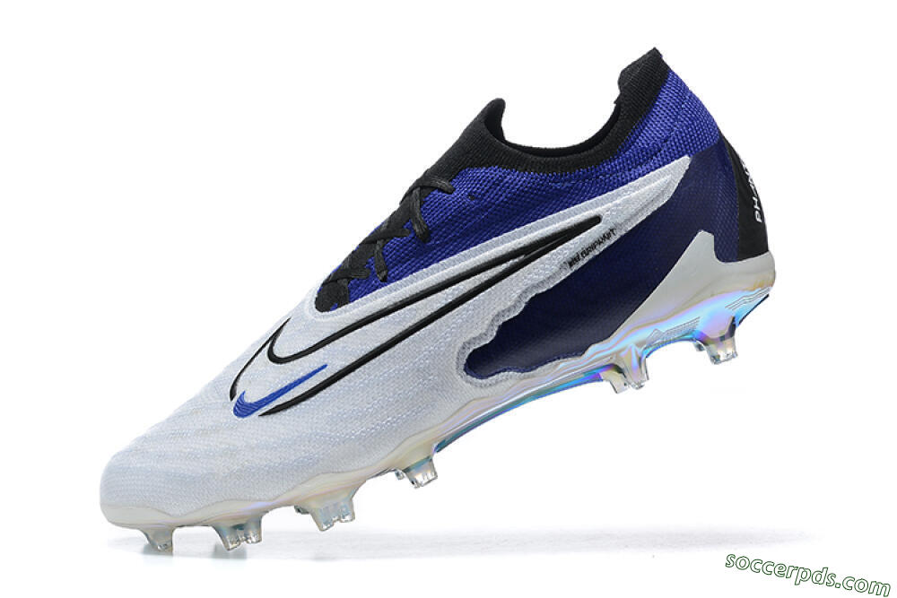 Nike Phantom GX Elite FG Low-Tops Football Boots - White/Blue/Black 5