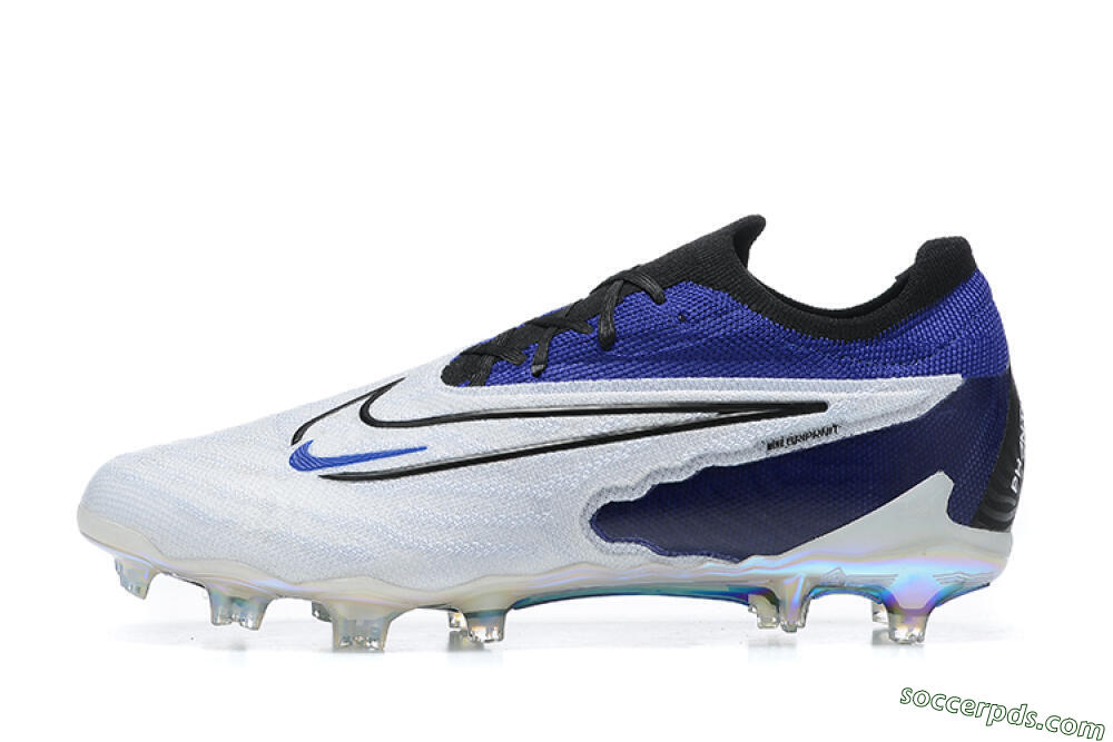 Nike Phantom GX Elite FG Low-Tops Football Boots - White/Blue/Black 2