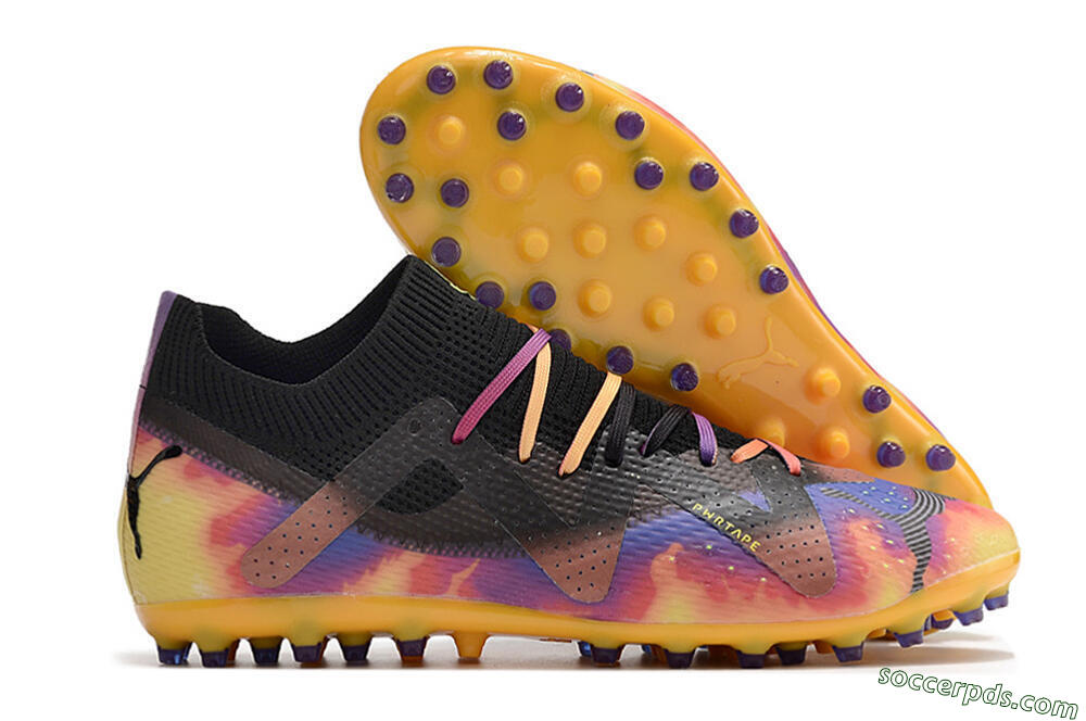 Puma Future Ultimate MG Low-Tops Football Boots - Black/Gold/Blue 1