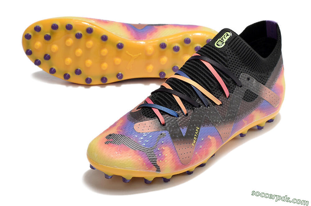 Puma Future Ultimate MG Low-Tops Football Boots - Black/Gold/Blue 3