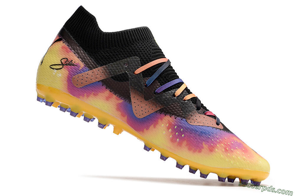 Puma Future Ultimate MG Low-Tops Football Boots - Black/Gold/Blue 4