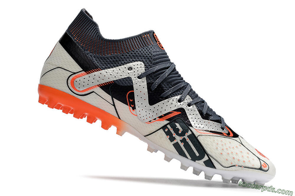 Puma Future Ultimate MG Low-Tops Football Boots - White/Grey/Orange 4