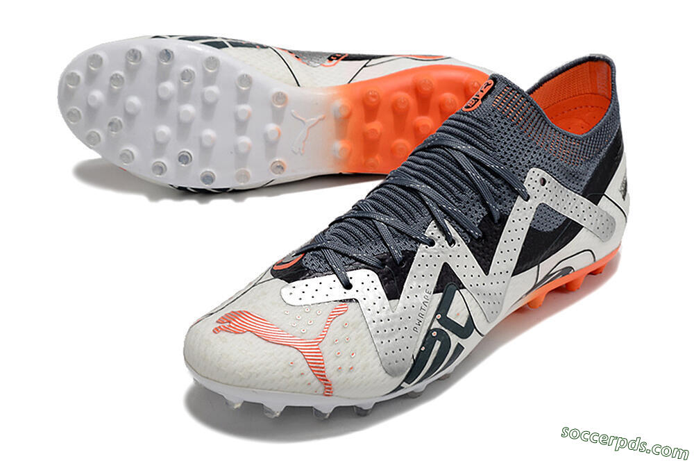 Puma Future Ultimate MG Low-Tops Football Boots - White/Grey/Orange 3