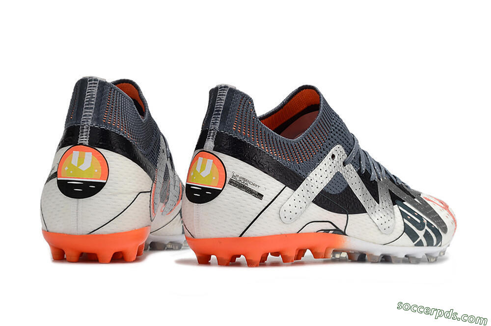 Puma Future Ultimate MG Low-Tops Football Boots - White/Grey/Orange 6