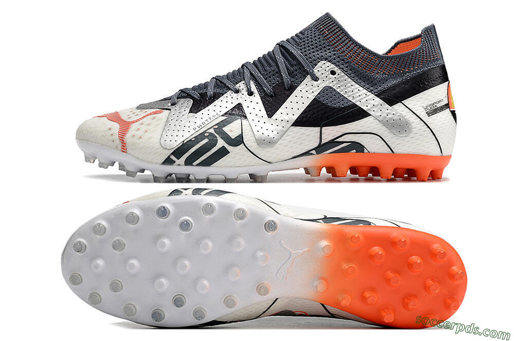 Puma Future Ultimate MG Low-Tops Football Boots - White/Grey/Orange 0
