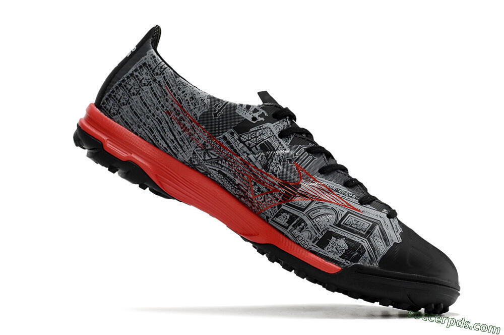 Mizuno Alpha Made in Japan TF Low-Tops Football Shoes - Gery/Black/Red 4