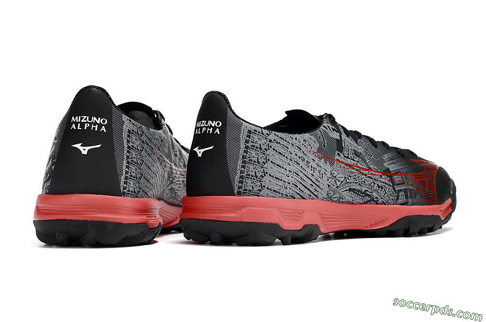 Mizuno Alpha Made in Japan TF Low-Tops Football Shoes - Gery/Black/Red 6