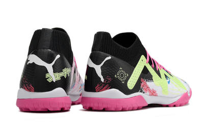 Puma Future X Powercat Tokyo Match TF Low-Tops Football Shoes - White/Black/Pink/Yellow
