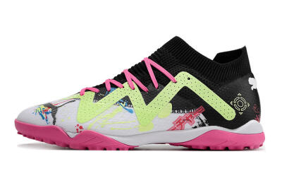 Puma Future X Powercat Tokyo Match TF Low-Tops Football Shoes - White/Black/Pink/Yellow