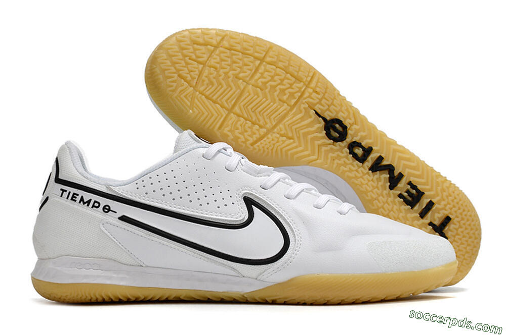 Nike React Tiempo Legend 9 Pro IC Low-Tops Football Shoes - White/Black 1