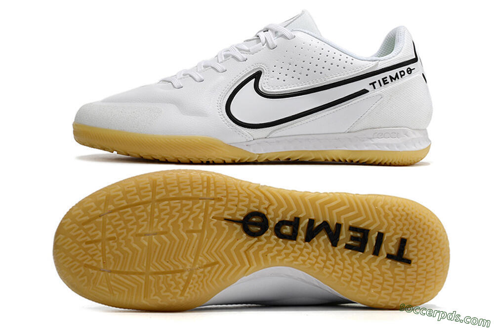 Nike React Tiempo Legend 9 Pro IC Low-Tops Football Shoes - White/Black 0