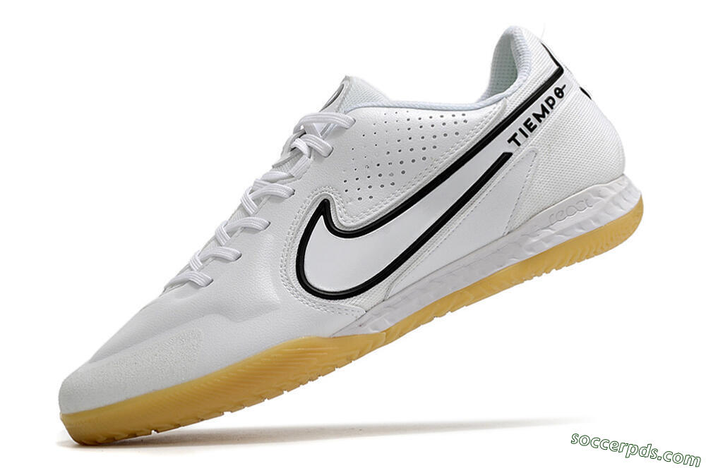 Nike React Tiempo Legend 9 Pro IC Low-Tops Football Shoes - White/Black 5