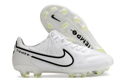 Nike Tiempo Legend 9 Elite FG Low-Tops Football Boots - White/Black/Yellow