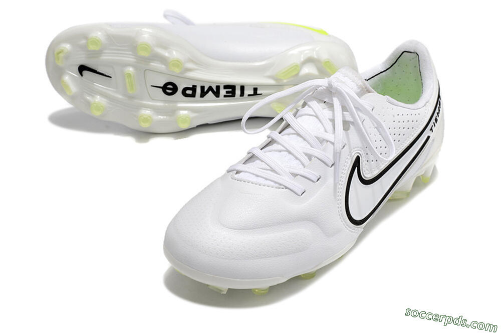 Nike Tiempo Legend 9 Elite FG Low-Tops Football Boots - White/Black/Yellow 3