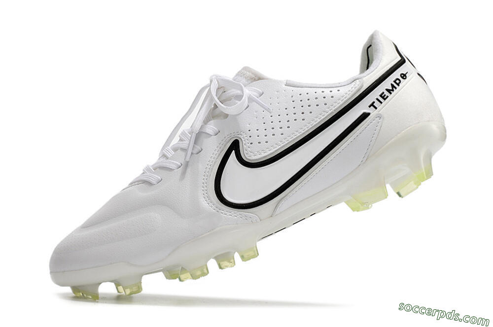Nike Tiempo Legend 9 Elite FG Low-Tops Football Boots - White/Black/Yellow 5