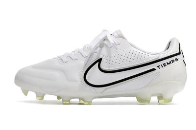 Nike Tiempo Legend 9 Elite FG Low-Tops Football Boots - White/Black/Yellow