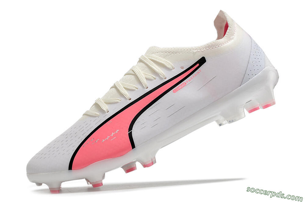 Puma Ultra Ultimate FG Low-Tops Football Boots - White/Pink/Black 5